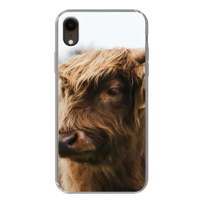 Produktbild von MuchoWow® Handyhülle Schutzhülle Hülle für iPhone XR Schottischer Highlander - Tiere - Hörner Silikon Softcase Handy Hülle - Schutzdeckel
