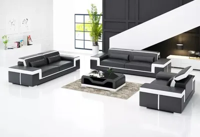 Produktbild von Wohnlandschaft Sofa Sofagarnitur 321 Sitzer Ecksofa Polster Designer Garnitur