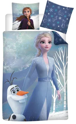 Image de Disney Reine des Glaces Elsa Anna Olaf Set de linge réversible 80x80 cm 135x200 cm