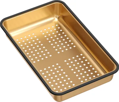 Produktbild von QUADRON Multifunktionsschale Edelstahl SteelQ, 380 x 230 x 60 mm, Farbe: Kupfer, Gelocht, Mehr Funktionalität für Becken und Spülen, Dish Drainer