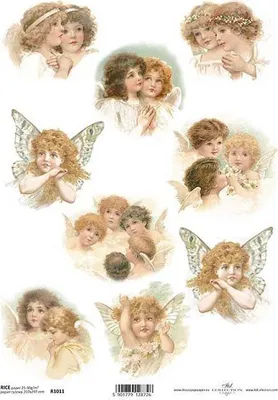 Zdjęcie produktu dla Papier ryżowy do decoupage ITD-R1011 anioły