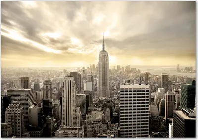 Produktbild von Tulup® Leinwandbild - 100x70 cm - Wandkunst - Drucke auf Leinwand - Leinwanddruck  - Sehenswürdigkeiten & Architektur - Beige - Manhattan New York