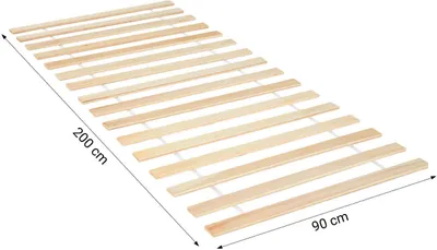 Obrázok produktu pre Homestyle4u lamelový rám 90x200 cm detská posteľ montovaná na kolieskach 16 lamiel drevo borovica prírodná povrchová úprava
