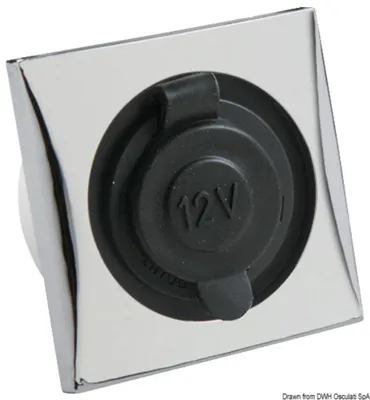 Productafbeelding van Waterdichte sigarettenaansteker, stopcontact, verchroomd, Osculati 14.491.03