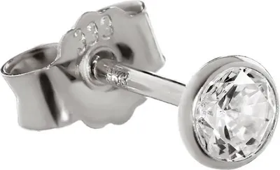 Produktbild von Single Ohrstecker Weiß Gold 333er 4,0mm Cubic Zirkonia Damen Herren Einzel 3751