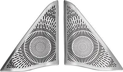 Zdjęcie produktu dla Osłony głośników do drzwi samochodu, 2 sztuki, aluminium, czarno-czerwone
