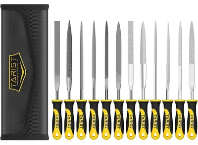 Produktbild von Nadelfeilen Set 12tlg mit Werkzeugtasche für Metall, Holz, Kunststoff