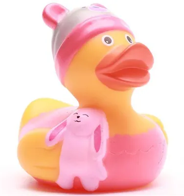 Produktbild von Badeente Baby Mädchen rosa Vinyl 8,5 cm
