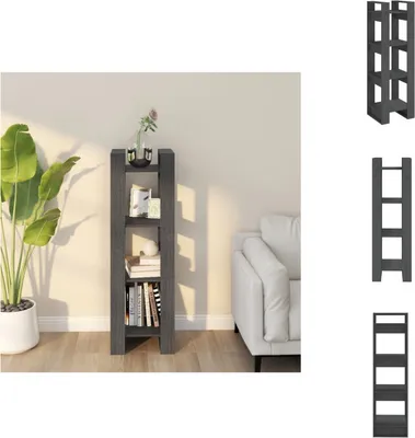 Produktbild von vidaXL Bücherregal/Raumteiler Grau 41x35x125 cm Massivholz Kiefer -  Bücherregale & Bücherschränke
