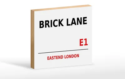 Produktbild von Holzschild London 18x12cm Street Brick Lane E1