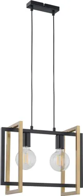 Zdjęcie produktu dla Lampa wisząca dekoracyjna geometryczna loft podwójna czarno-złota Eden 2xE27 15W Sigma Lighting