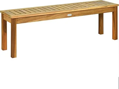 Imagen del producto de Banco de jardín Silecomplaza sin respaldo, banco de madera resistente a la intemperie