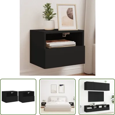 Obrázek produktu pro The Living Store TV nástěnné skříňky 2 ks černé 40x30x30 cm materiál na bázi dřeva