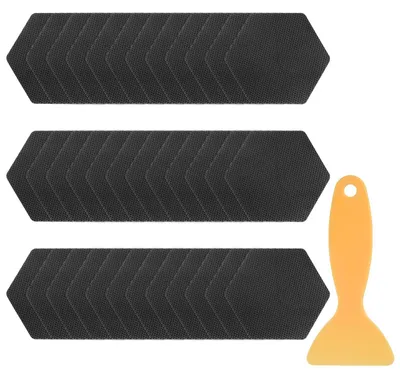 Produktbild von 36 rutschfeste Badaufkleber – hexagonale Duschbodenaufkleber in Schwarz