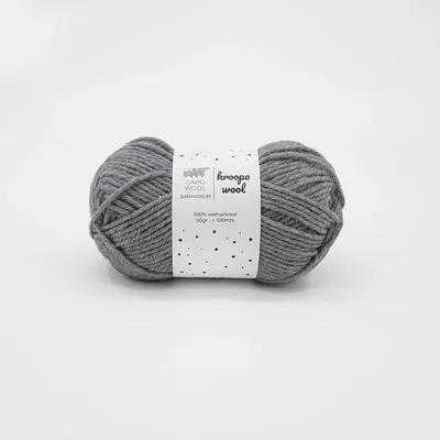 Produktbild von Gabo Wool Kroopa, 100% weiche Wolle, Grau, 50g, Ideal für Strickprojekte
