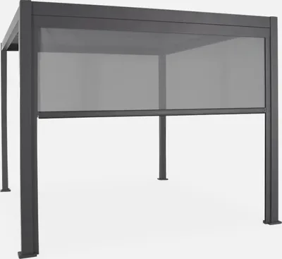 Produktbild von sweeek - Pergola mit Lamellendach Triomphe 3x4m mit Markise 3m  - Anthrazit