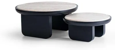 Image de Élégant ensemble de tables basses aux formes rondes harmonieuses et au design stable