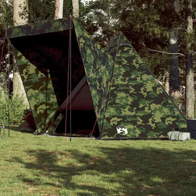 Image de vidaXL Tipi familial 6 personnes motif camouflage étanche à l'eau