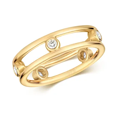Produktbild von Funkelndes Feuer 9 Karat (375) Gold Diamant Damenring Brillant-Schliff 0.23 Karat GH - SI3-I1, 55 (17.5); TRS34793RSO