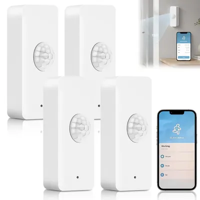 Obrázek produktu pro Sada čtyř bezdrátových senzorů pohybu s Wi-Fi a dálkovým ovládáním