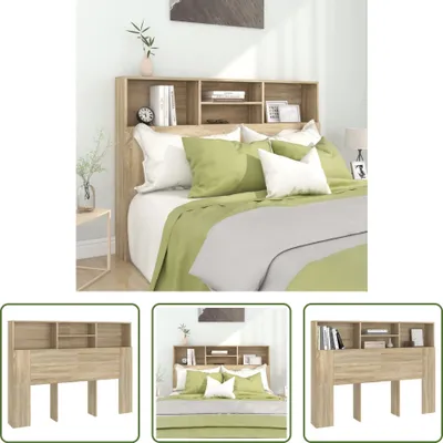 Produktbild von The Living Store Kopfteil mit Ablagen Sonoma-Eiche 140x19x103,5 cm