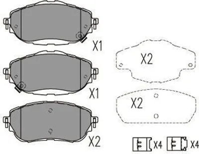 Produktbild von KAVO PARTS Bremsbeläge Satz Vorne Bremsklötze für TOYOTA Auris Kombi (E18) KBP-9123