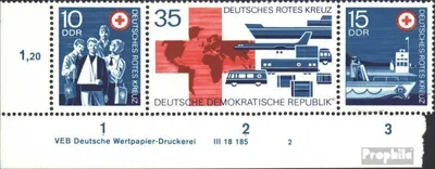 Produktbild von Briefmarken DDR 1972 Mi WZd272DV mit Druckvermerk (kompl.Ausg.) postfrisch Rotes Kreuz