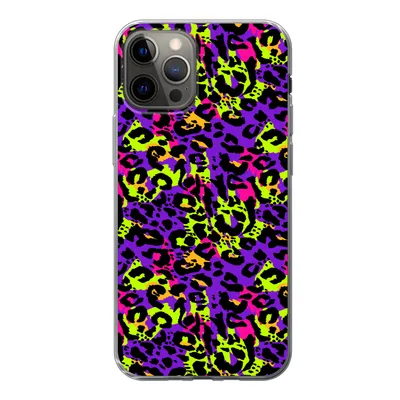 Produktbild von MuchoWow® Handyhülle Schutzhülle Hülle für iPhone 12 Pro Tiermuster - Regenbogen - Neon Silikon Softcase Handy Hülle - Abdeckung