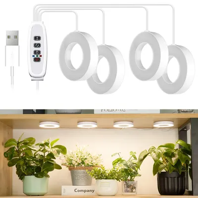 Obrázok produktu pre Angel ring grow light，192LED stmievateľné svetlo pre rastliny s plným spektrom halo pod skrinku svetla，3/9/12 časovač pre izbové rastliny，Marihuana，Potato（4-Halo）
