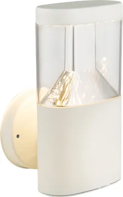 Produktbild von Globo Lighting Außenleuchte Edelstahl weiß, Kunststoff klar, IP44, BxH: 126x230mm, AL: 124mm, inkl. LED 7W 230V, 500lm Source, 450lm Output, 3000K