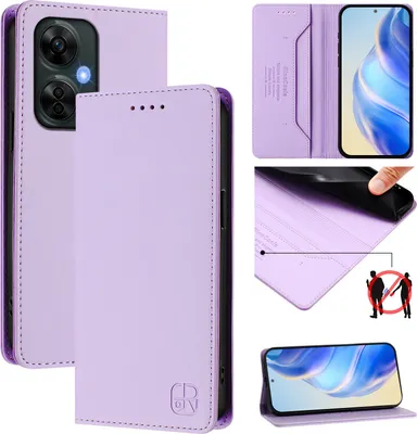 Produktbild von Lederhülle für OnePlus Nord CE 3 Lite/Nord N30 Hülle Flip Brieftasche Kartenfächern Ständer Schutzhülle Violett
