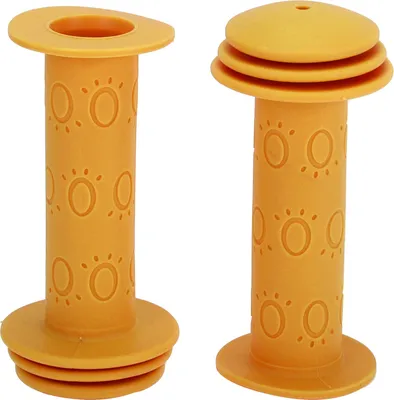 Image de Protège-Poignées de Guidon de Vélo Enfant 105mm Longs Souples | Protège-Poignées d'Extrémité de Vélo Enfant Jaune 1 Paire