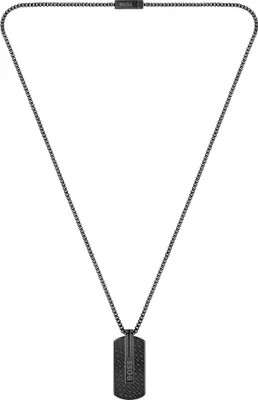 Productafbeelding van BOSS Halsketting met Orlando-logo hanger, zwart, one size