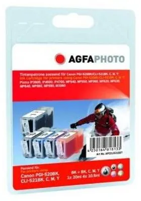 Immagine prodotto di AgfaPhoto APCCLI521SETD cartuccia d'inchiostro 5 pz Nero, Ciano, Magenta, Giallo