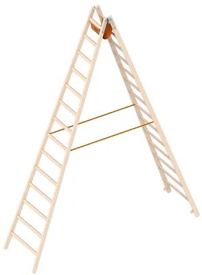Produktbild von Layher 1038 Holzstehleiter 2x14 Sprossen