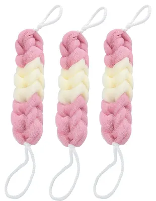 Produktbild von Langer Duschschwamm, 3er-Pack dehnbare, geflochtene Luffaschwämme, Rückenpeeling-Schwamm aus Netzgewebe für Bad, Körperpeeling-Schwamm für Männer und Frauen