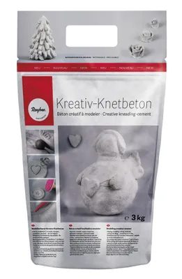 Produktbild von Rayher Kreativ-Knetbeton 3 kg wetterfest frostbeständig wasserdicht für Innen und Außen