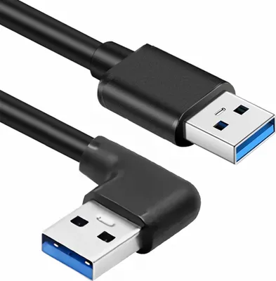 Produktbild von I42 USB 3.0 Kabel Adapter – USB-A auf USB-A Datenkabel, rechts abgewinkelter Stecker, Hochgeschwindigkeit
