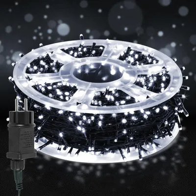 Image de Faziango 200M LED Guirlande lumineuse 2000LEDs 8 modes avec fonction de mémoire, Noël Fête JardinEffet d'étoile étincelante Décoration Blanc froid