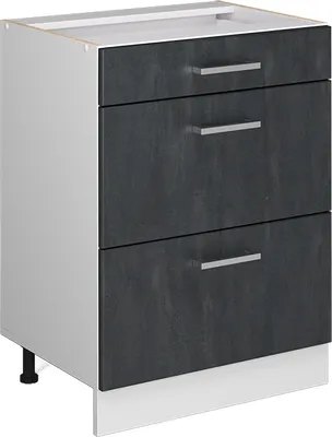 Produktbild von Küchenunterschrank Vicco R-Line Schwarz Beton 60 cm ohne Arbeitsplatte, Model 47572