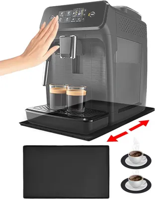 Productafbeelding van Onderlegger koffiezetapparaat - Siliconenmat met rand - 47x29 cm - Volautomatisch - Antislip en waterdicht - Onderlegger voor koffiezetapparaat