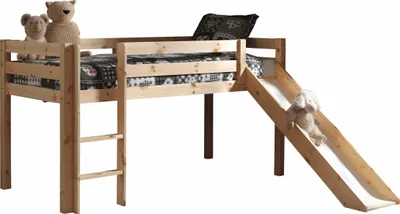 Produktbild von Vipack Spielbett Pino mit Rutsche - Kiefer massiv natur lackiert, Maße: 210 cm x 114 cm x 218 cm; PIHSGB10