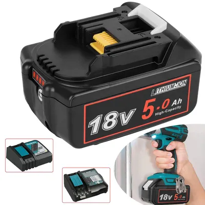 Produktbild von Lithium Ersatzakku, Kompatibel mit Makita BL1850 BL1815B BL1820B BL1830B, Akku mit LED Ladestandsanzeige für Elektrowerkzeuge