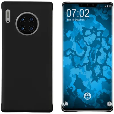 Produktbild von PhoneNatic Case kompatibel mit Huawei Mate 30 Pro - Hülle schwarz gummiert Hard-case Cover