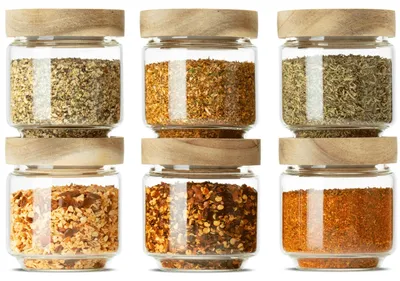 Image de Ensemble de 6 pots à épices en verre borosilicaté, capacité de 150 ml