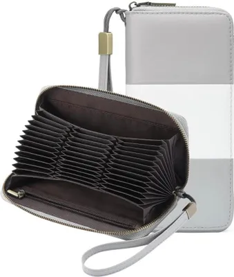 Produktbild von GOIACII Geldbörse Damen, RFID Blocking, großes Langformat, 36 Kartenfächer, elegantes Lederdesign.