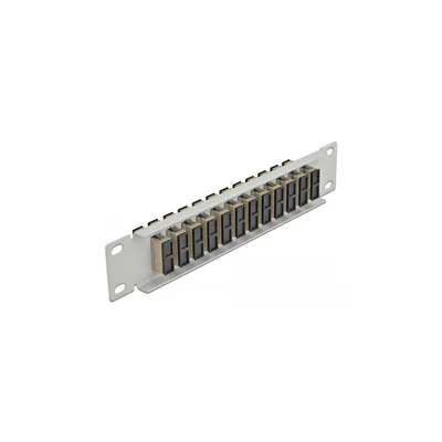 Produktbild von DeLOCK 10″ LWL Patchpanel 12 Port SC Duplex beige 1 HE grau, Faser, SC, Beige, Grau, Metall, Rackeinbau, 1U