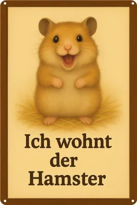 Produktbild von Blechschild Hier wohnt der Hamster 20 x 30 cm Türschild AstraDesign