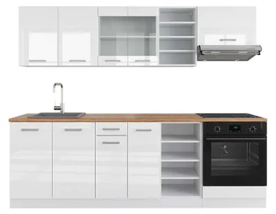 Obrázok produktu pre Kuchynský kút Vicco R-Line Biela vysoký lesk/biela 240 cm , AP Oak, Model 42572