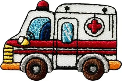 Produktbild von Mono Quick 04019 Krankenwagen, Bügelbild, Patch, ca.4,7 x 3,1 cm Rettungswagen
